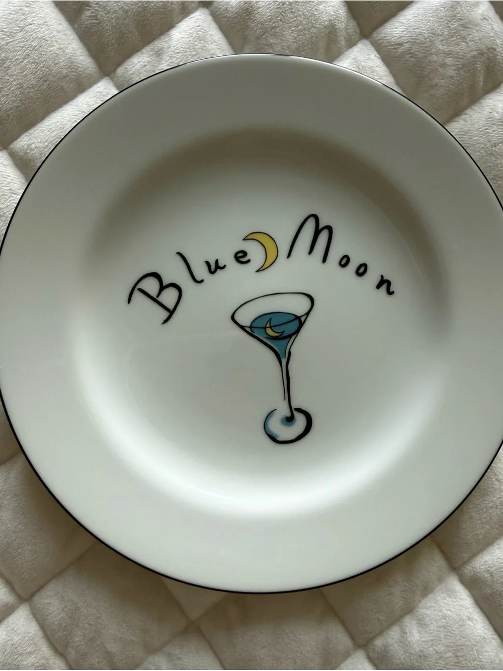 Pottery Barn White Martini Cocktail-themed Plates - Set of 4